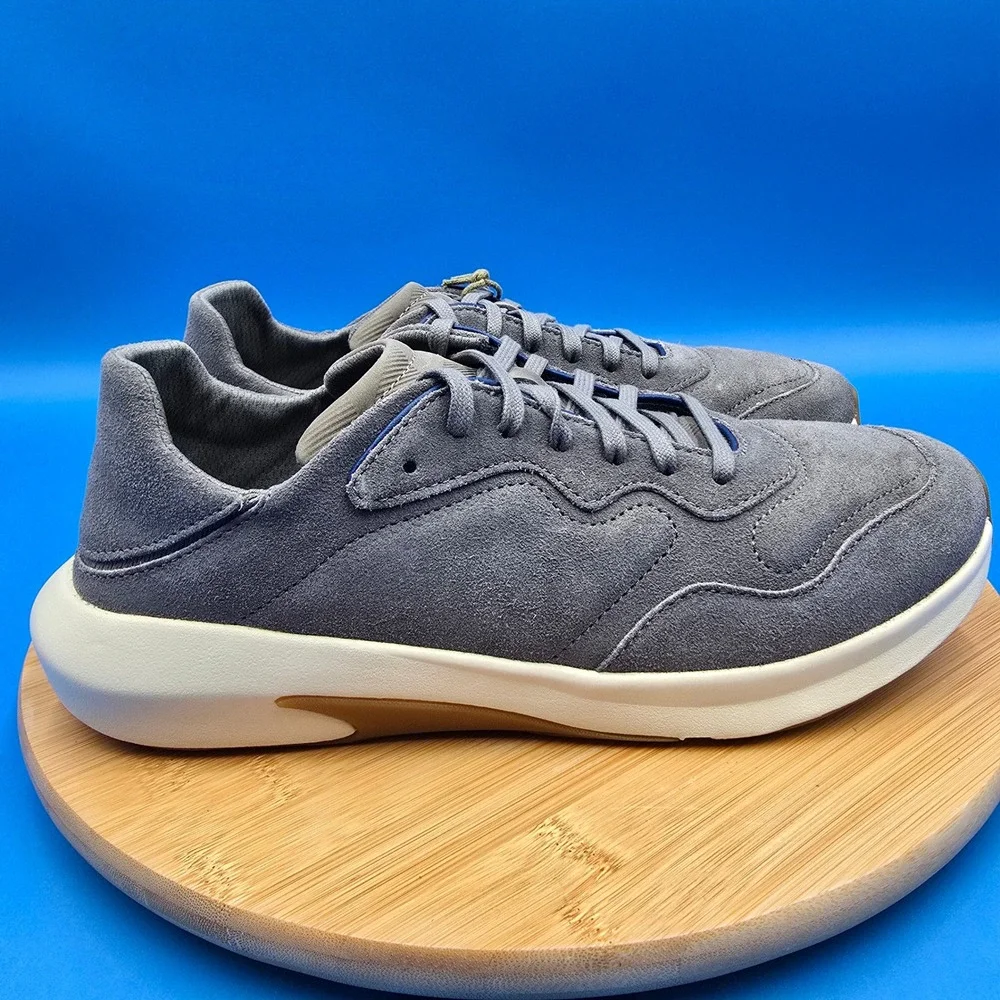 OluKai Koheo Men's Charcoal Suede Leather Lace Up‎ Sneakers Shoes US 9 EUR 42